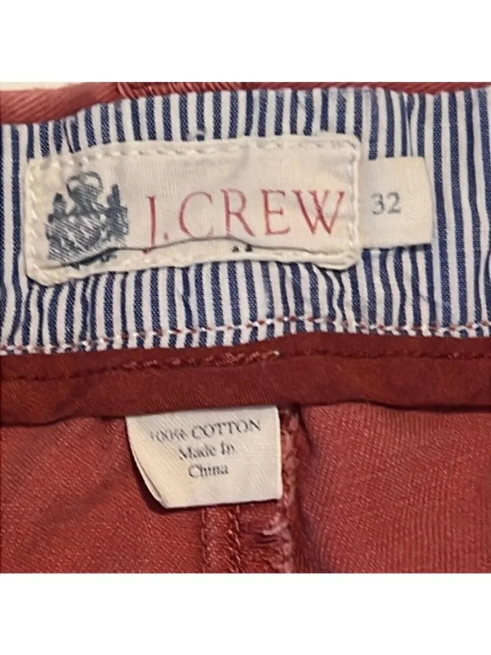 J Crew Chino Salmon Pockets Cotton Casual Shorts Men Size 32